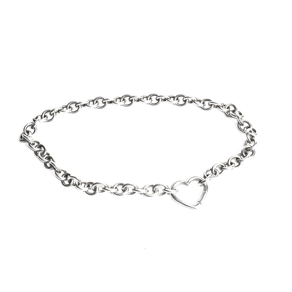  Tiffany & Co.Silver Heart Clasp Chain Necklace