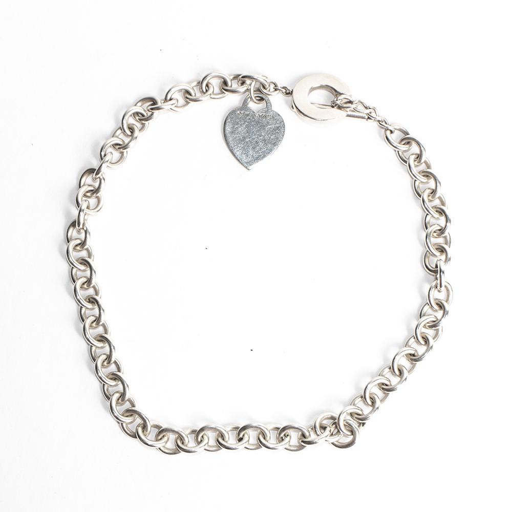  Tiffany & Co.Silver Heart Pendant On Chain Necklace