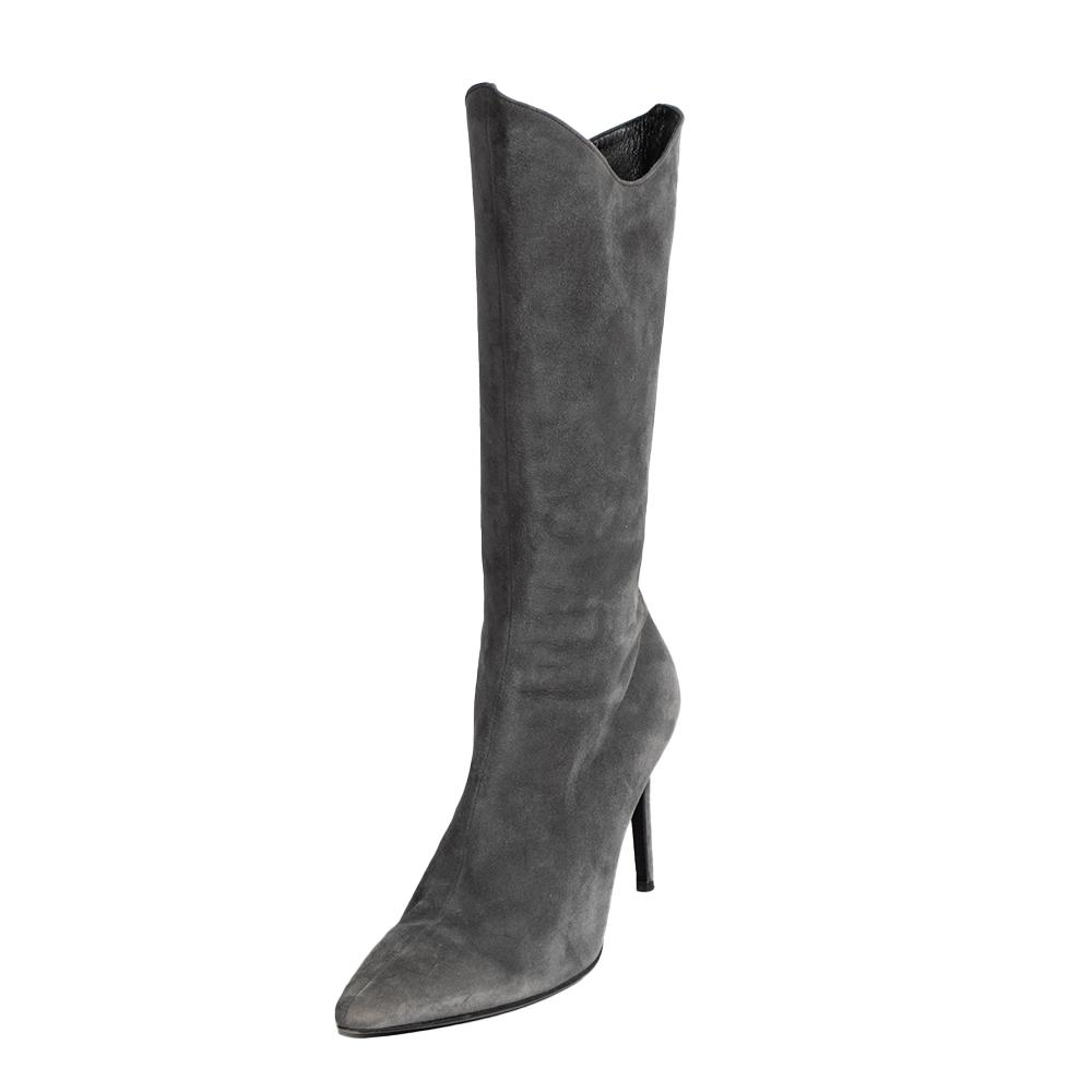  Helmut Lang Size 40 Grey Suede Boot