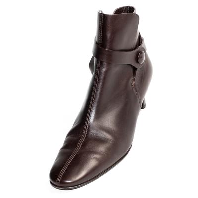 Salvatore Ferragamo Size 6 Brown Leather Ankle Boots
