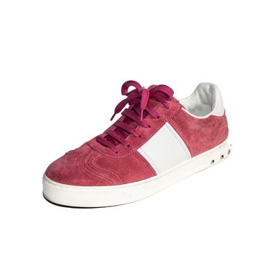 Valentino Size 38 Pink Velvet Sneakers 