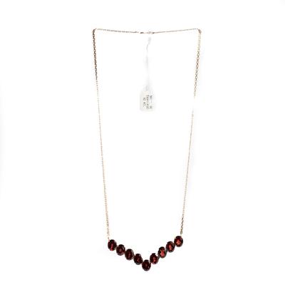10K Brown & Red Stone Necklace 