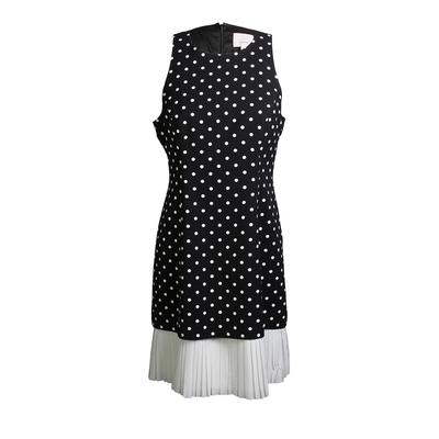 Cinq A Sept Size 6 Catriona Dotted Crepe Dress with Pleated Hem