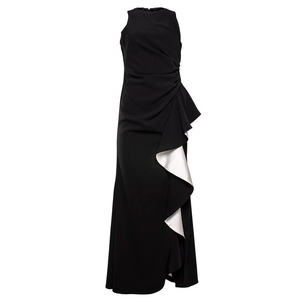  Carmen Marc Valvo Size 8 Black Long Evening Dress