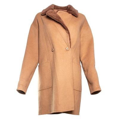 Trina Turk Size Medium Brown Wool Coat