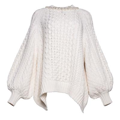 New Simone Rocha Size Large White Organic Cotton Sweater