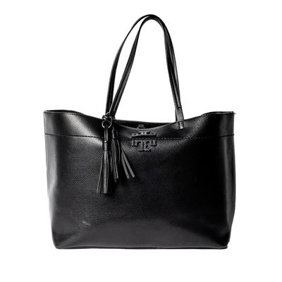 Tory Burch Black Pebbled Leather Tote