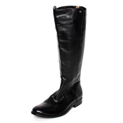Frye Size 8 Black Leather Zip Up Boots