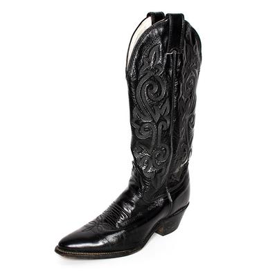 Justin Size 6.5 Black Leather Western Boots