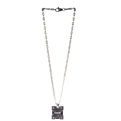 D+G Silver Dog Tag Chain Necklace 
