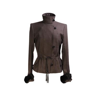Yves Saint Laurent Size Medium 2004 Rive Gauche Fur Trim Jacket