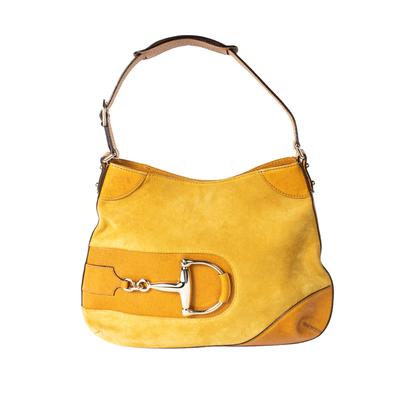 Gucci Yellow Suede Hasler Hobo Handbag 