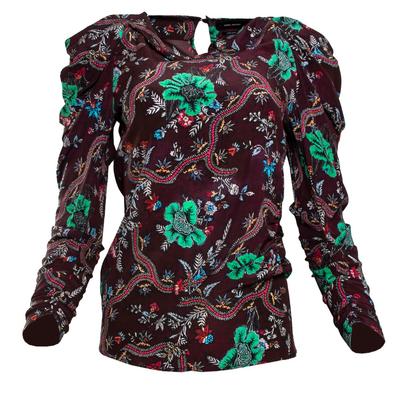 Isabel Marant Size XS Brown Floral Blouse