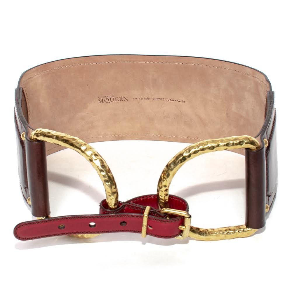 Alexander Mcqueen Size Small Red Leather Belt