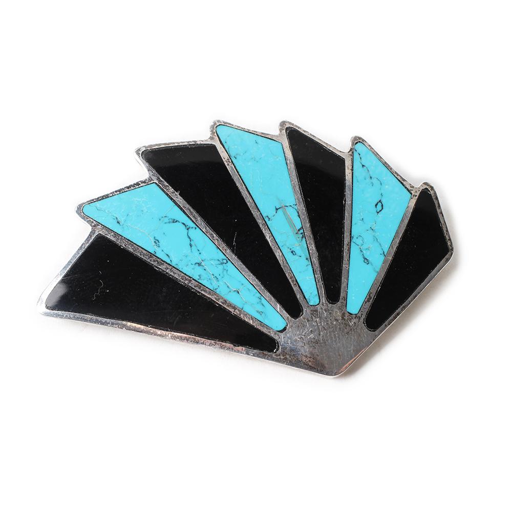  Mexico Onyx And Turquoise Pin