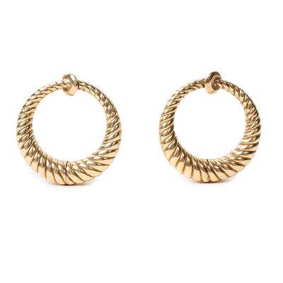 14K Gold Clip On Hoops 