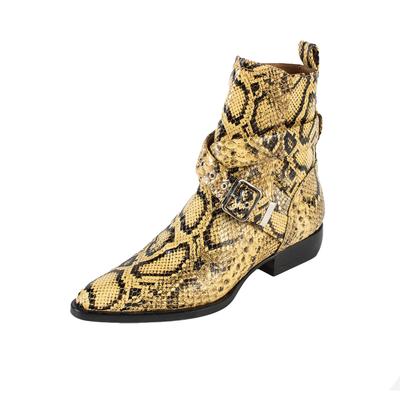 Chloe Size 38 Yellow Reptile Print Boots 