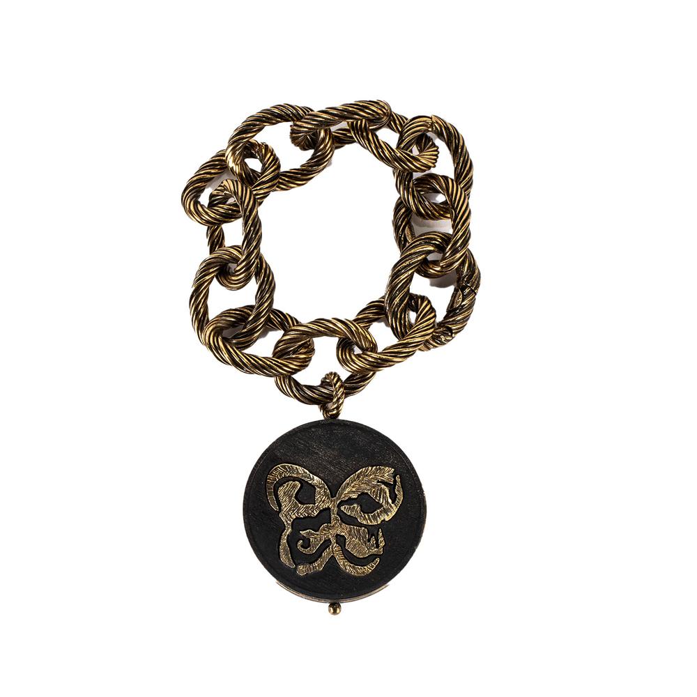  Bottega Venetta Gold Tone Chain Butterfly Bracelet