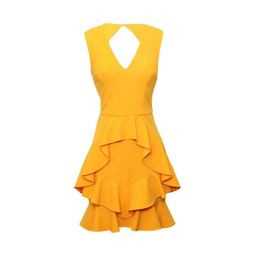  Rebecca Vallance Size 6 Yellow Dress