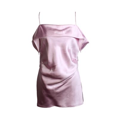 Helmut Lang Size 12 Draped Gathered Satin Mini Dress 