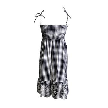  Tory Burch Size Xs Smocked Gingham Summer Dress