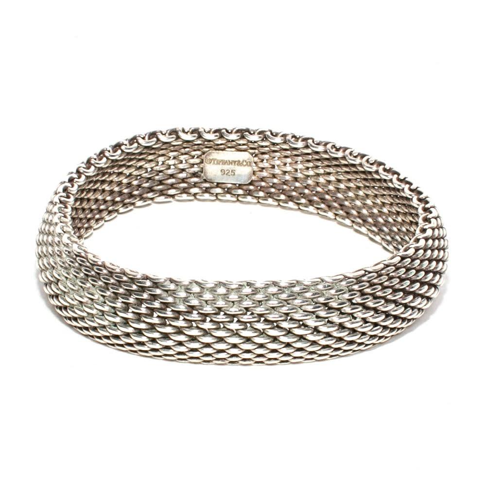  Tiffany & Co.Sterling Silver Somerset Mesh Weave Bangle