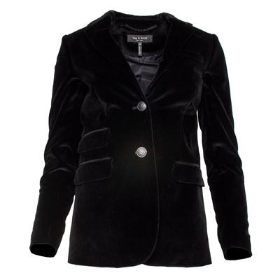Rag & Bone Size 0 Black Velvet Jacket