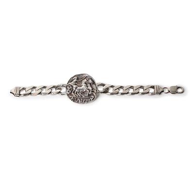 DR Sterling Horse Medallion Bracelet With Heavy Curb Chain
