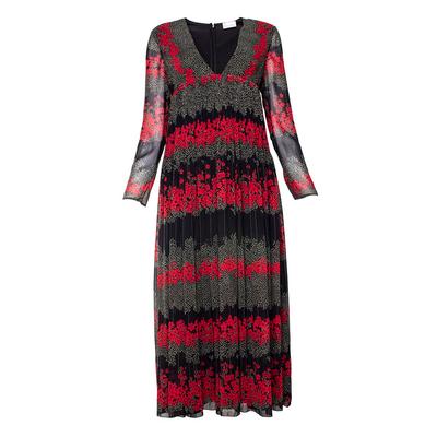 Red Valentino Size 42 Black Floral Dress
