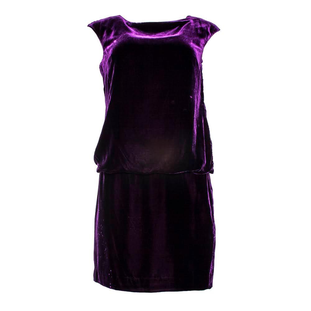  Ralph Lauren Black Label Size 4 Purple Velvet Dress