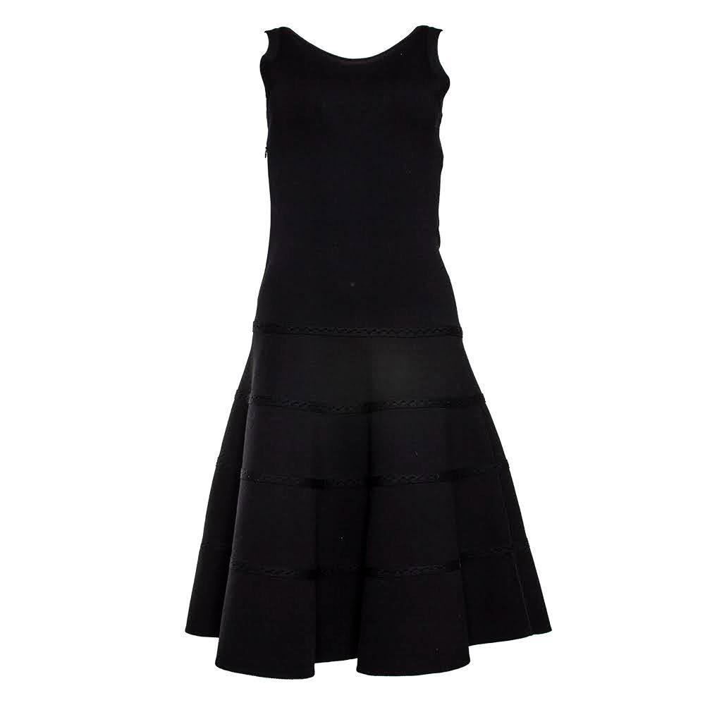  Alaia Size Small Black Wool Dress