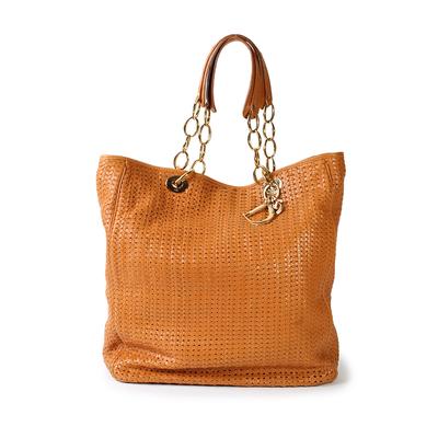 Christian Dior Woven Leather Tote Bag