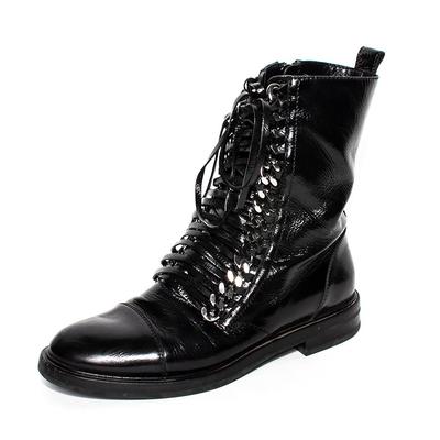Casadei Size 37 Black Leather City Rock Boots
