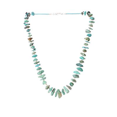White Heishi And Turquoise Nugget Strand Necklace 