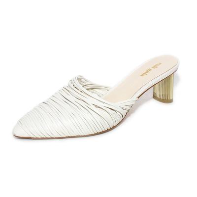 Cult Gaia Size 38 White Leather Mules