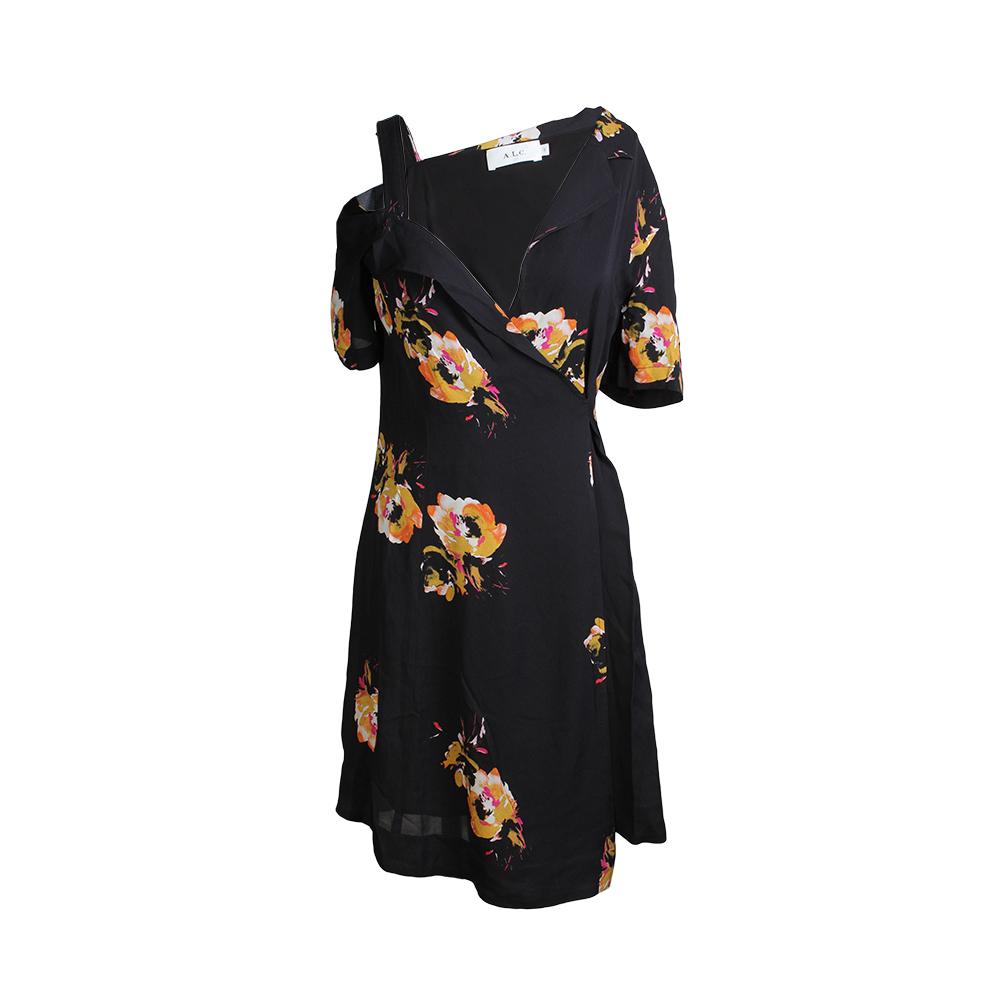  Alc Size 2 Lucia Floral Print Cold Shoulder Dress