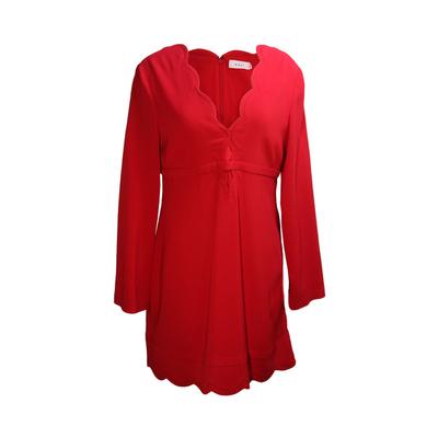 A.L.C. Size 10 Red Scallop Hem Short Dress