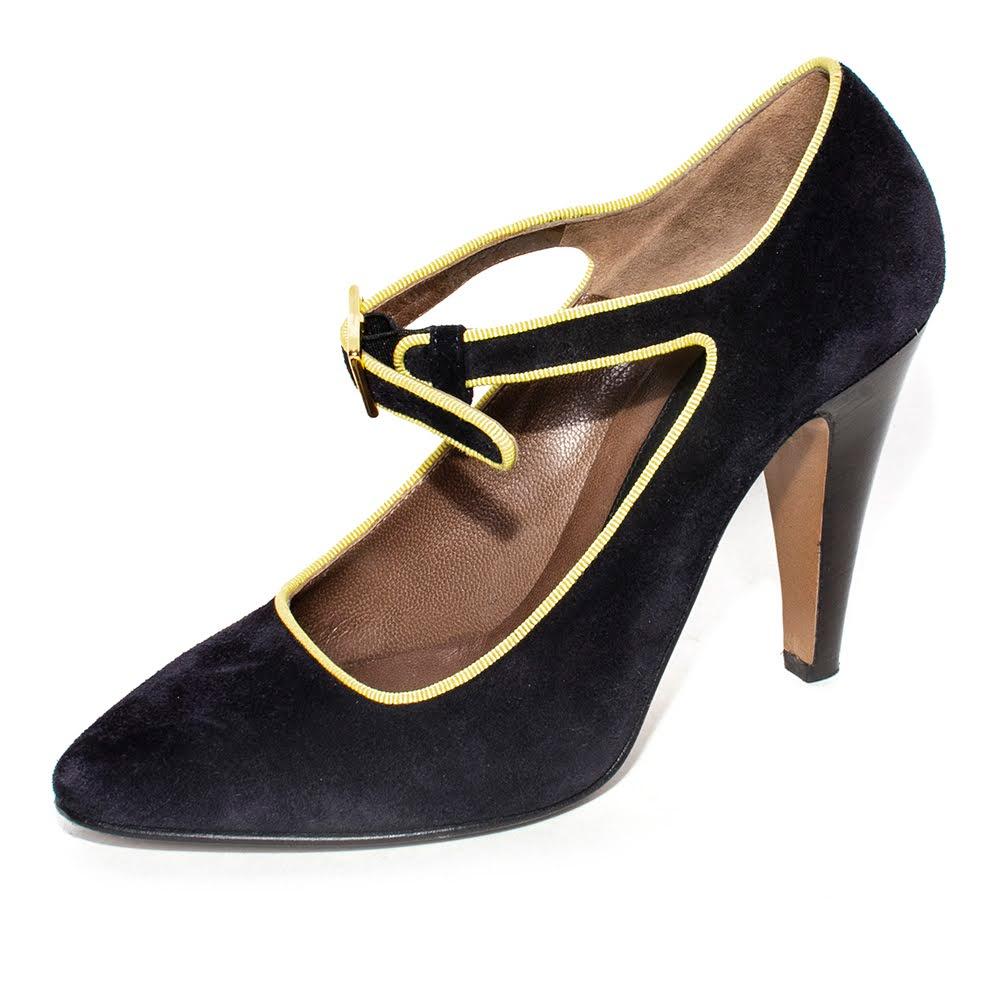  Marni Size 38.5 Navy Suede Pumps