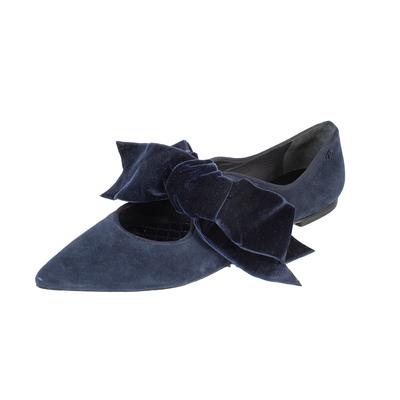 Tory Burch Size 10 Navy Suede Bow Flats 