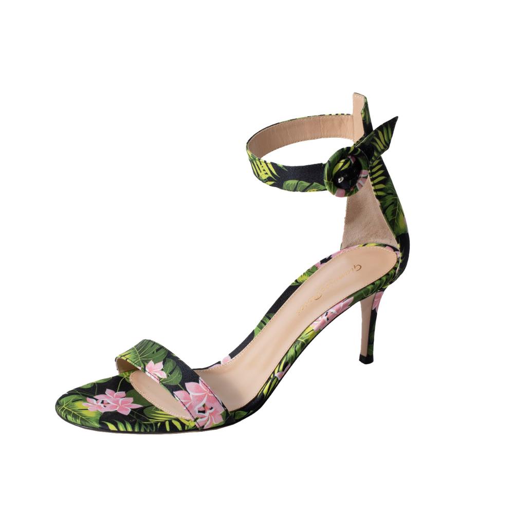  Gianvito Rossi Size 39 Floral Ankle Strap Heels