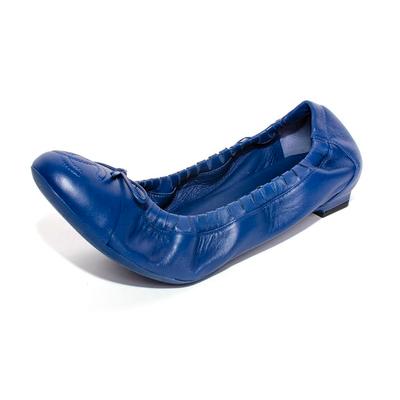 Chanel Size 38.5 Blue Scrunch Ballet Flats