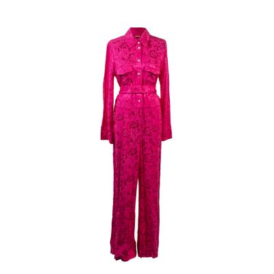 Staud Size Small Pink Floral Jumpsuit