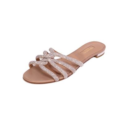 Aquazura Size 37.5 Crystal Embellished Slides Sandal