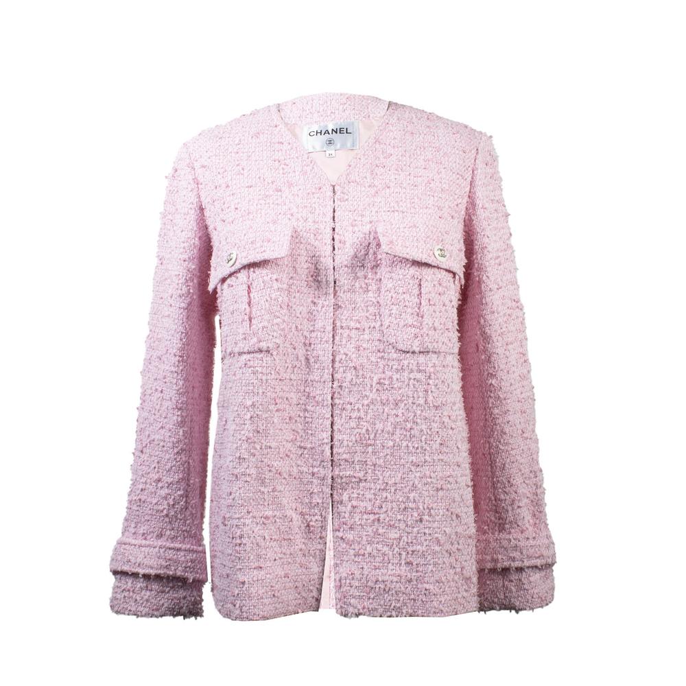  Chanel Size 34 Pink Tweed Coat