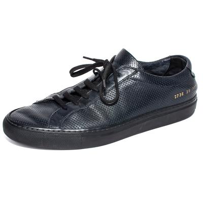 Woman by Common Projects Size 39 Navy Leather Sneakers