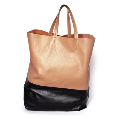 Celine Brown & Black Leather Vertical Tote Bag