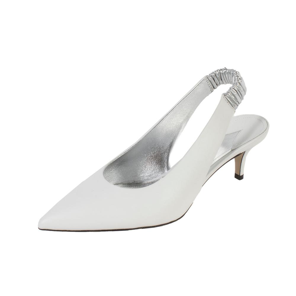  Paul Andrew Size 37 White Leather Slingback Heels