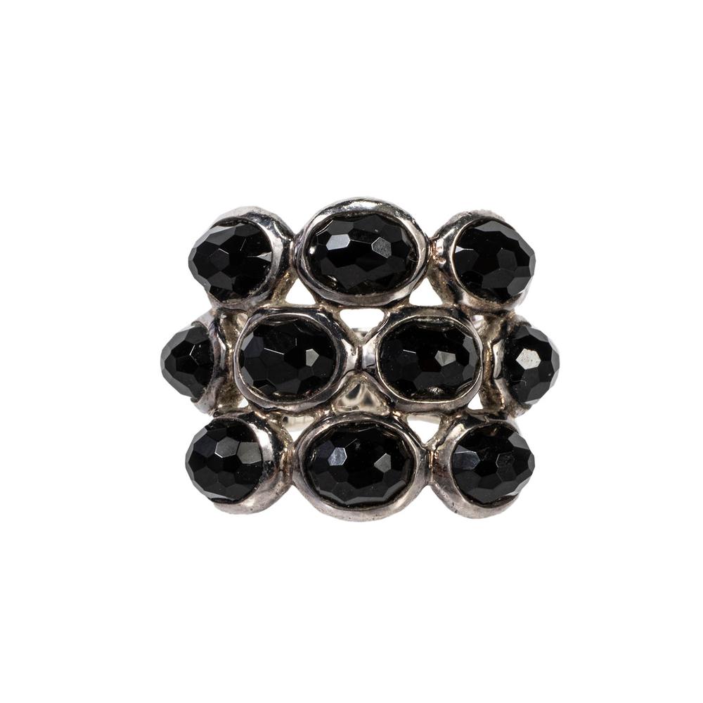  Ippolita Size 6 Black And Silver Spinel Stone Ring