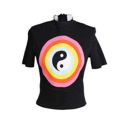 Staud Size Small Ying Yang Short Sleeve Top
