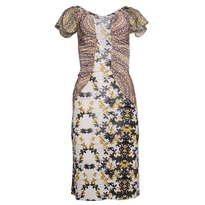 Just Cavalli Size 38 White Floral Dress